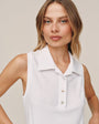 Bella DahlTerry Sleeveless Collar Top - WhiteTops