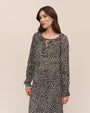 Bella DahlTie Neck Ruffle Top - Sketched Stars PrintTops