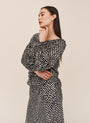 Bella DahlTie Neck Ruffle Top - Sketched Stars PrintTops