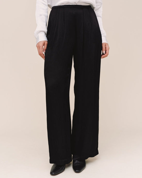 Bella Dahl Tripled Pleated Wide Leg - Black
