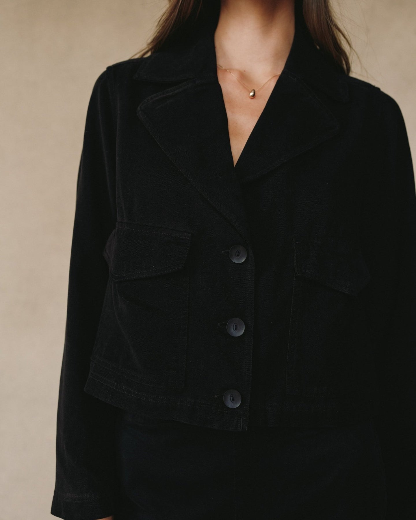 Bella DahlUtility Crop Trench - BlackCoats & Jackets