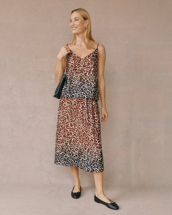 Bella Dahl V Neck Cami- Ombre Leopard Print