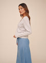 Bella DahlV-Neck Sweater - Heather MistSweaters