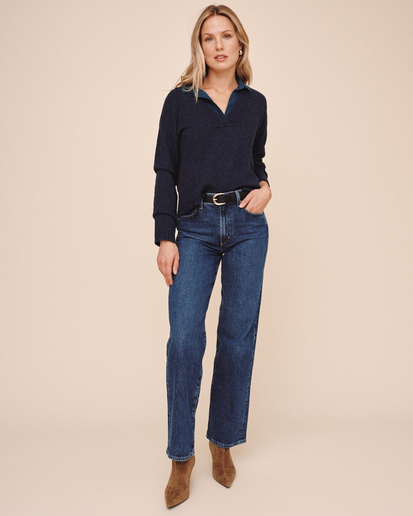 Bella DahlV Neck Sweater - Heather QuartzSweaters