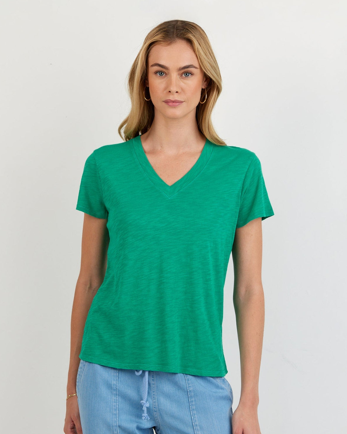 Bella DahlV Neck Tee - Aqua GreenTops