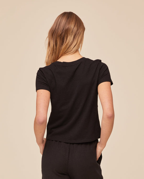 Bella Dahl V Neck Tee - Black View 2