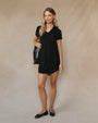 Bella DahlV - Neck Tee Dress - Vintage BlackDresses