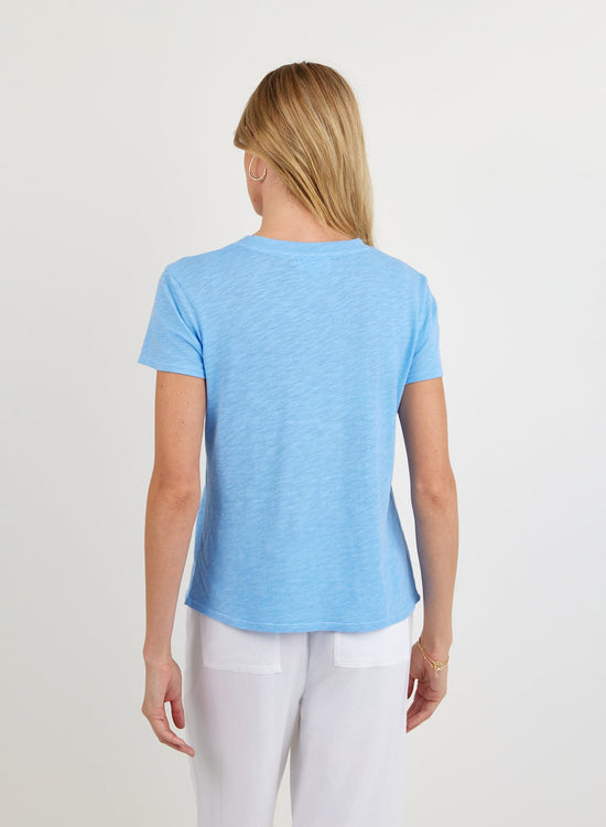 Bella Dahl V Neck Tee - Tidal Blue View 2