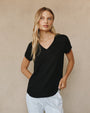 Bella DahlV - Neck Tee - Vintage BlackTops