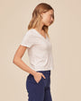 Bella DahlV Neck Tee - WhiteTops