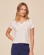 Bella DahlV Neck Tee - WhiteTops