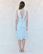 Bella DahlV - Neck Tie Back Bias Maxi Dress - Blue Ditsy Floral PrintDresses