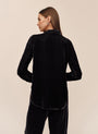 Bella DahlVelvet Long Sleeve Clean Shirt - BlackTops