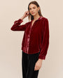 Bella DahlVelvet Long Sleeve Clean Shirt - BordeauxTops