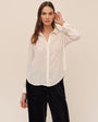 Bella DahlVelvet Long Sleeve Clean Shirt - Winter WhiteTops