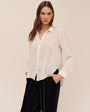 Bella DahlVelvet Long Sleeve Clean Shirt - Winter WhiteTops