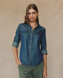 Bella DahlWestern Shirt - Twilight Rinse WashTops