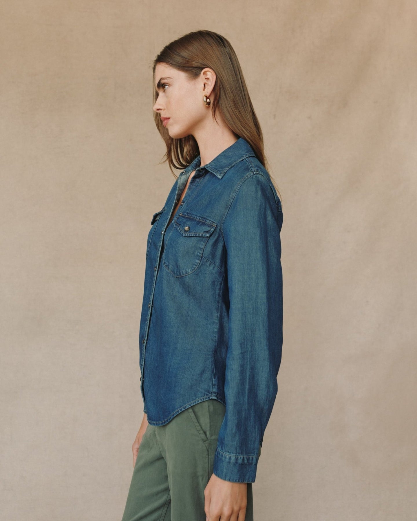 Bella DahlWestern Shirt - Twilight Rinse WashTops