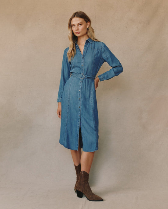 Bella Dahl Western Yoke Midi Dress - Skyline Spray Wash View 2