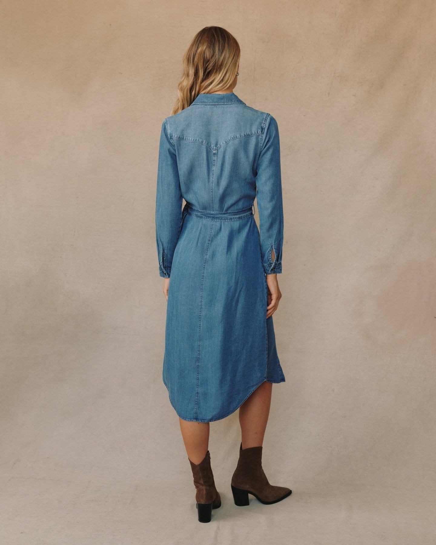 Bella DahlWestern Yoke Midi Dress - Skyline Spray WashTops