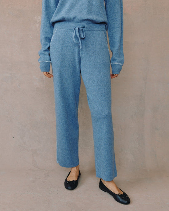 Bella Dahl Whip Stitch Straight Leg Pant - Heather Blue View 2
