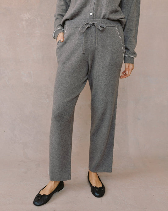 Bella Dahl Whip Stitch Straight Leg Pant - Heather Smoke