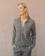Bella DahlWhip Stitched Pocket Button Sweater - Heather SmokeSweaters