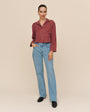 Bella DahlWide Hem Cropped Button Down - Ruby DuskTops