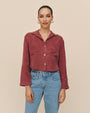 Bella DahlWide Hem Cropped Button Down - Ruby DuskTops