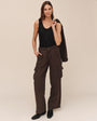 Bella DahlWide Leg Cargo Trouser - Dark RoastPants