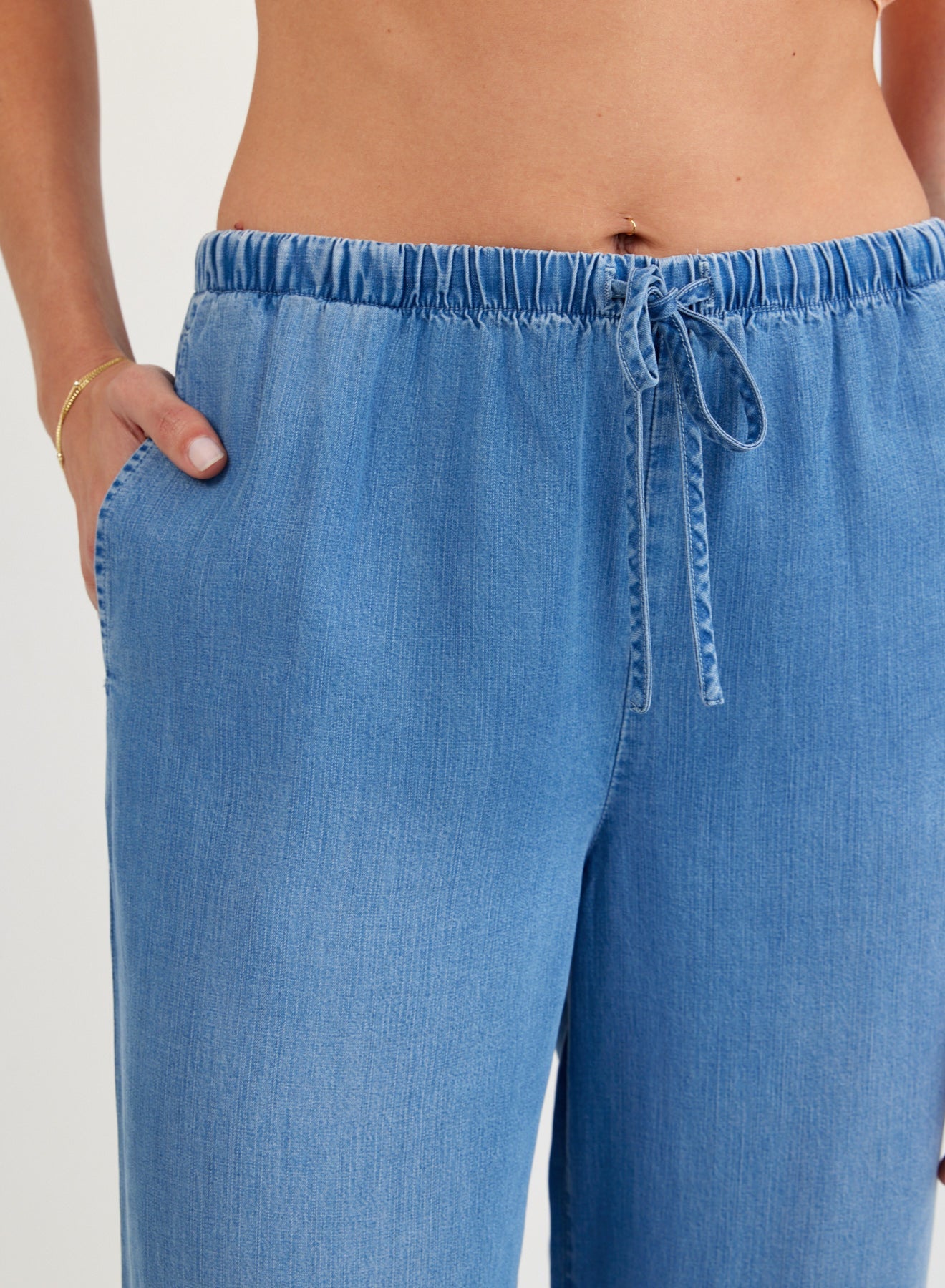Bella DahlWide Leg Drawstring - Indigo Harbor WashPants