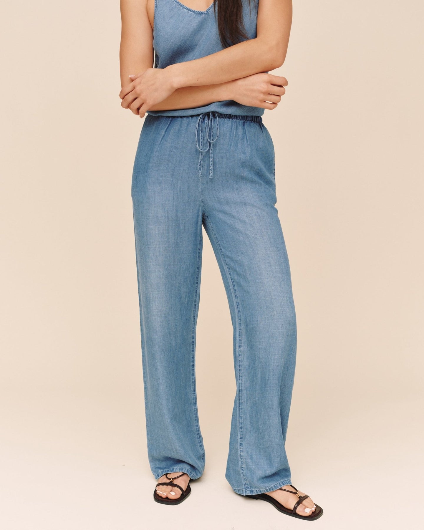 Bella DahlWide Leg Drawstring - Indigo Harbor WashPants