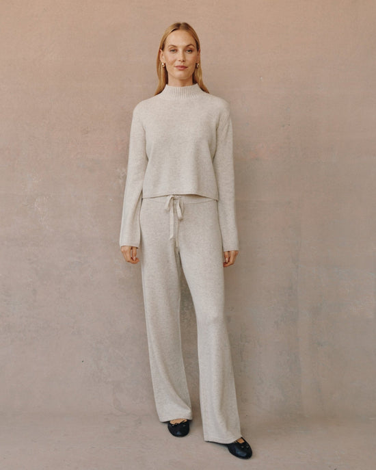 Bella Dahl Wide Leg Sweatpant - Ivory Oat View 2