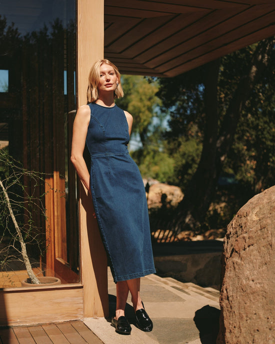 Bella Dahl Zip Back Maxi Dress - Midnight Arctic Wash