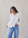 Bella DahlTwo Pocket Classic Button Down - Foggy SkyTops