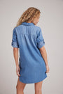Bella DahlA-Line Rolled Tab Sleeve Dress - Medium Ombre WashDresses