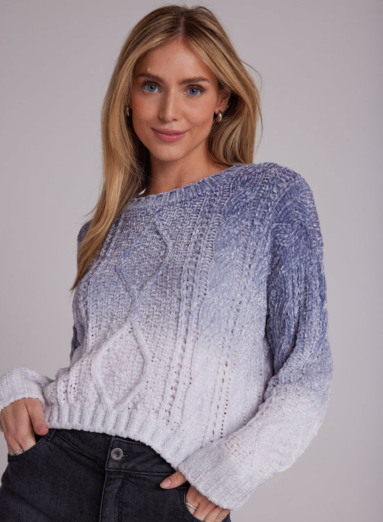 Bella DahlCable Crew Neck Sweater - Winter Sky OmbreSweaters & Jackets