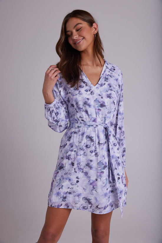 Bella DahlElastic Waist Tunic Dress - Lilac Floret PrintDresses