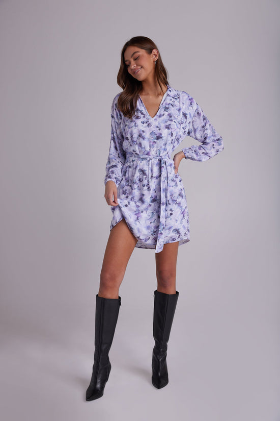 Bella DahlElastic Waist Tunic Dress - Lilac Floret PrintDresses