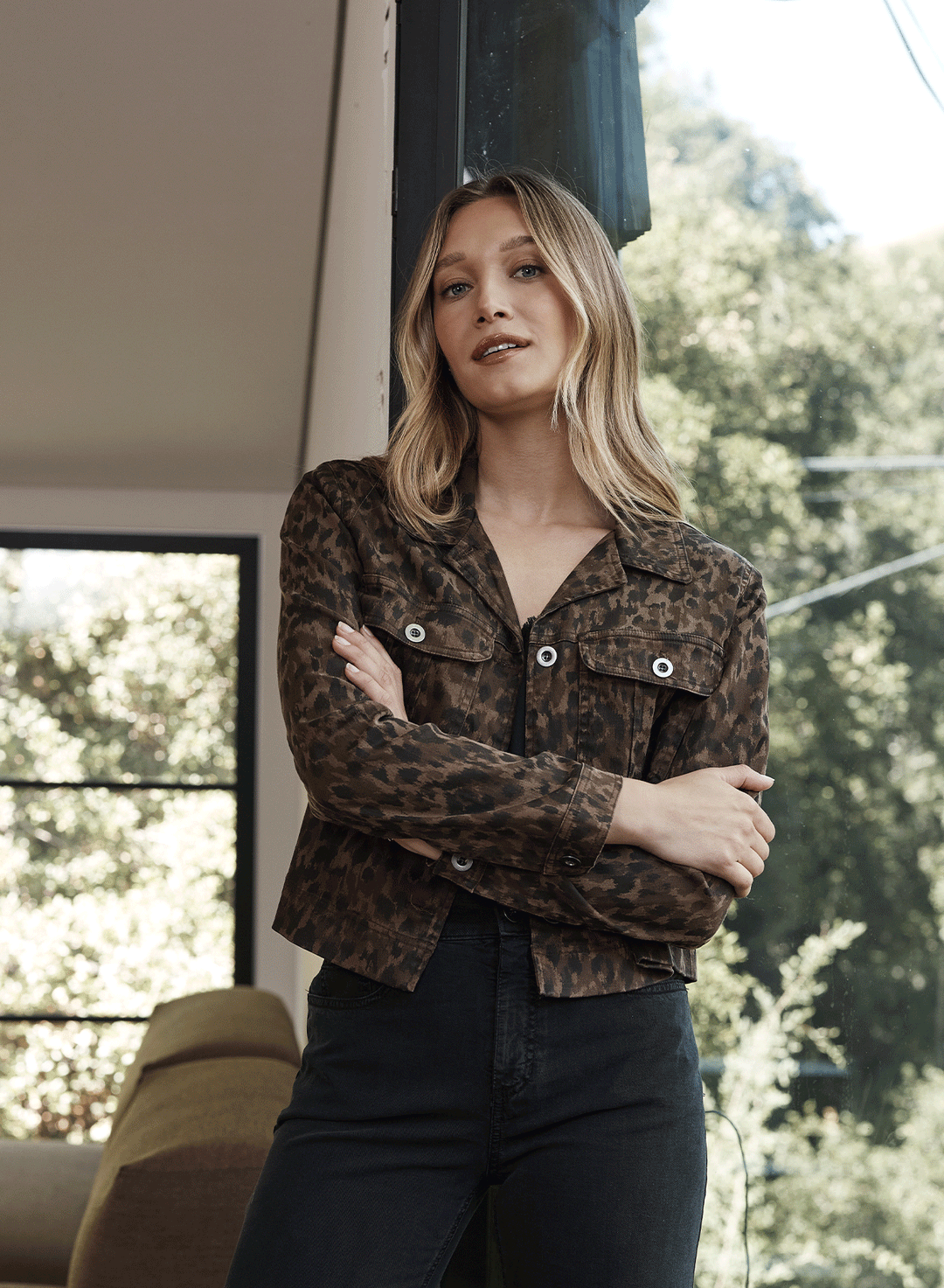 Leopard hot sale utility jacket