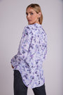 Bella DahlFull Button Down Hipster Shirt - Lilac Floret PrintTops