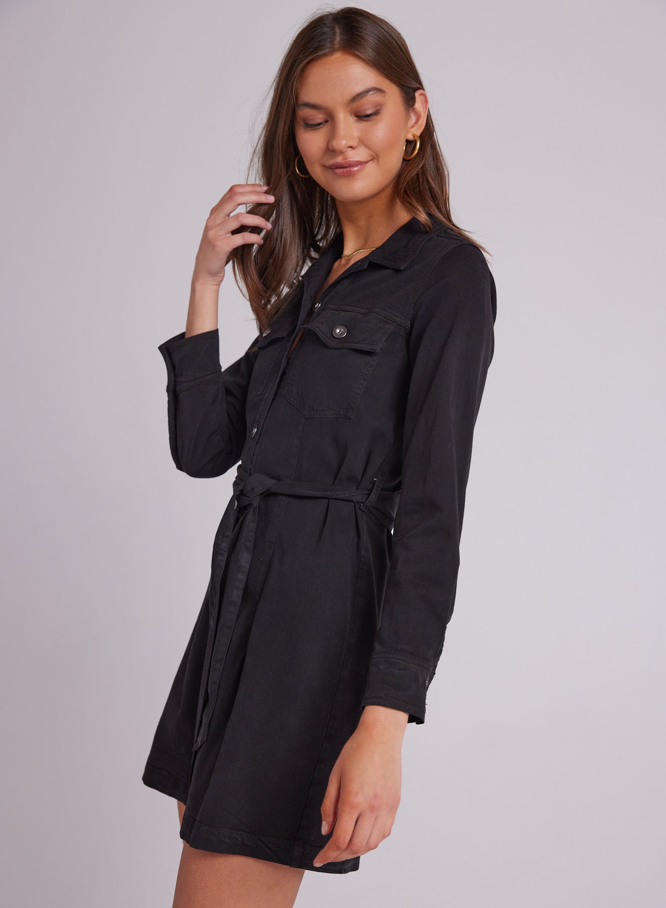 Bella DahlKennedy Flap Pocket Shirt Dress - BlackDresses