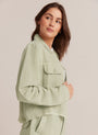 Bella DahlLily Frayed Hem Jacket - Muted ArmySweaters & Jackets