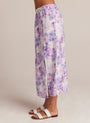 Bella DahlLinen Side Slit Maxi Skirt - Iris Floral PrintBottoms