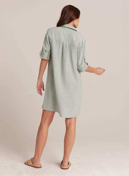 Bella DahlLong Sleeve A-Line Shirt Dress - Oasis GreenDresses