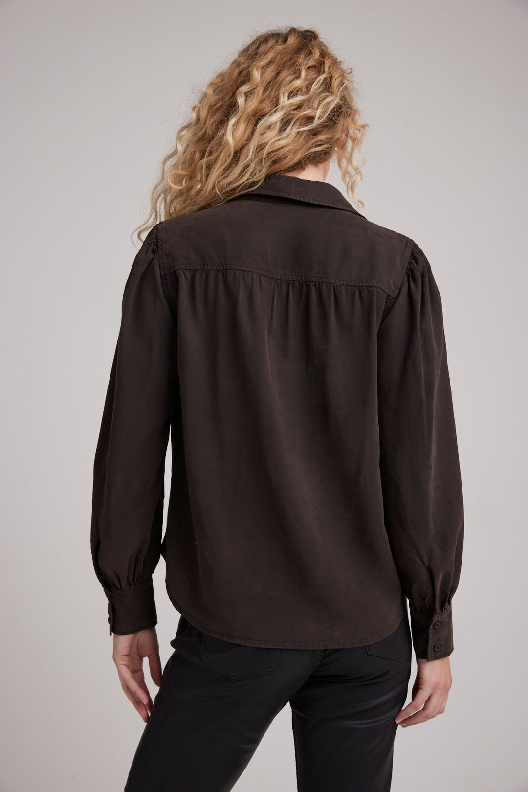 Pin Tucked Button Down - Quartz Brown - QUARTZ BROWN / XS