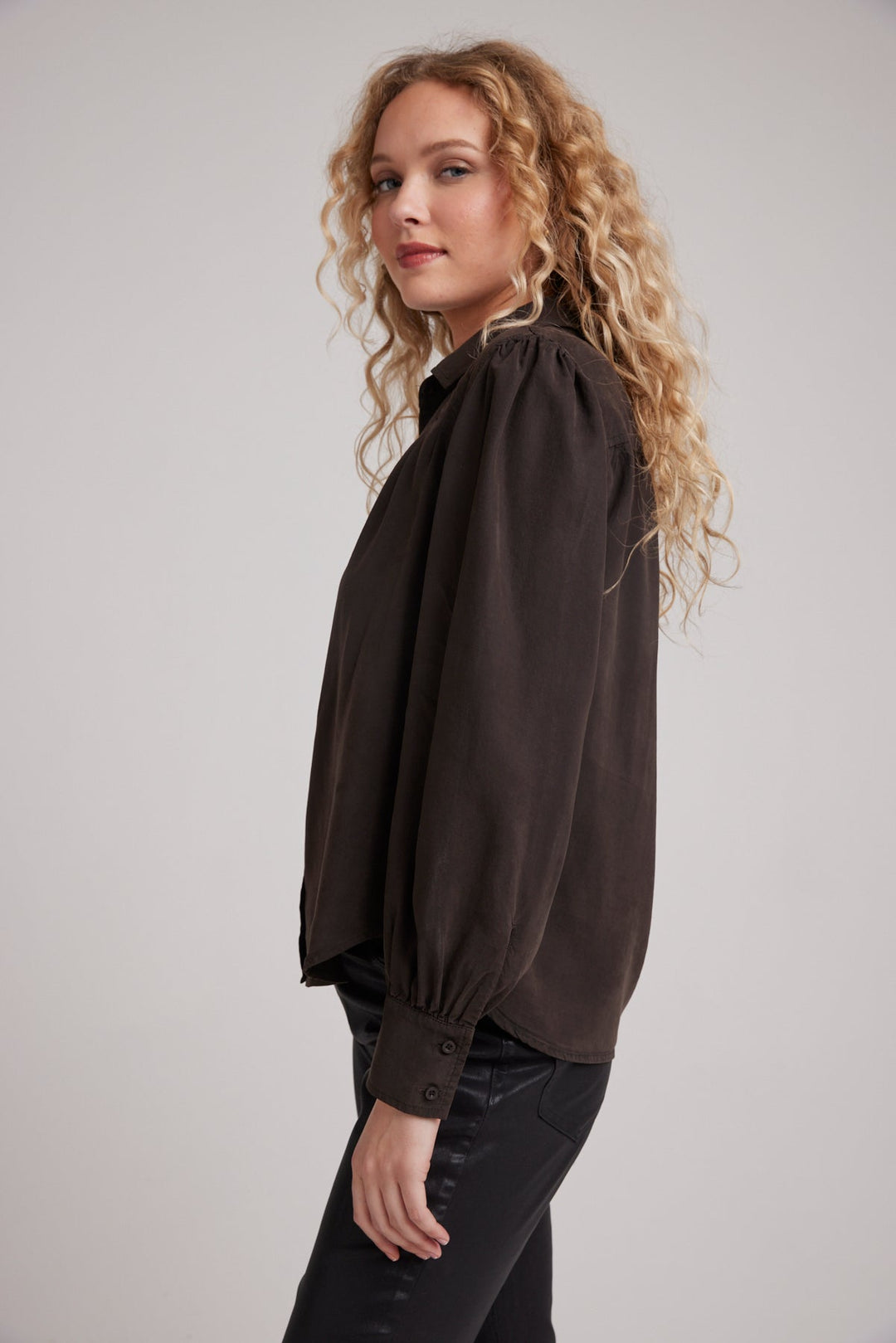 Pin Tucked Button Down - Quartz Brown - QUARTZ BROWN / XS