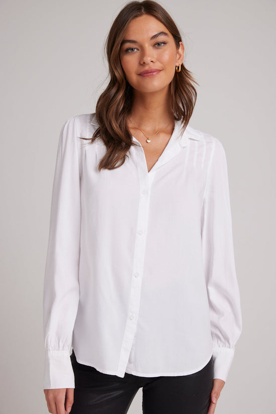 Bella DahlPin Tucked Long Sleeve Button Down - WhiteTops