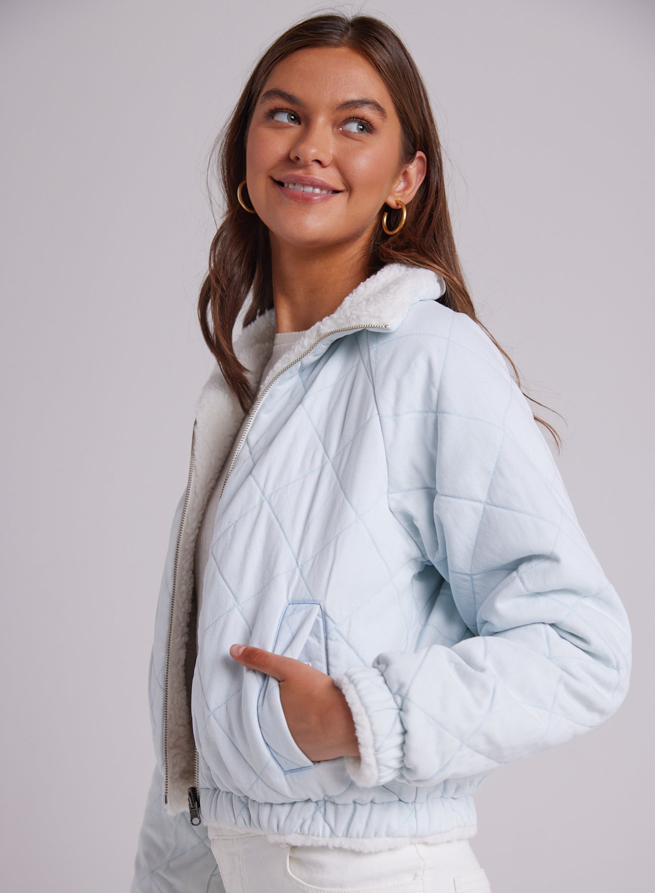 Bella DahlSkye Reversible Quilted Jacket - Vintage Frost WashSweaters & Jackets