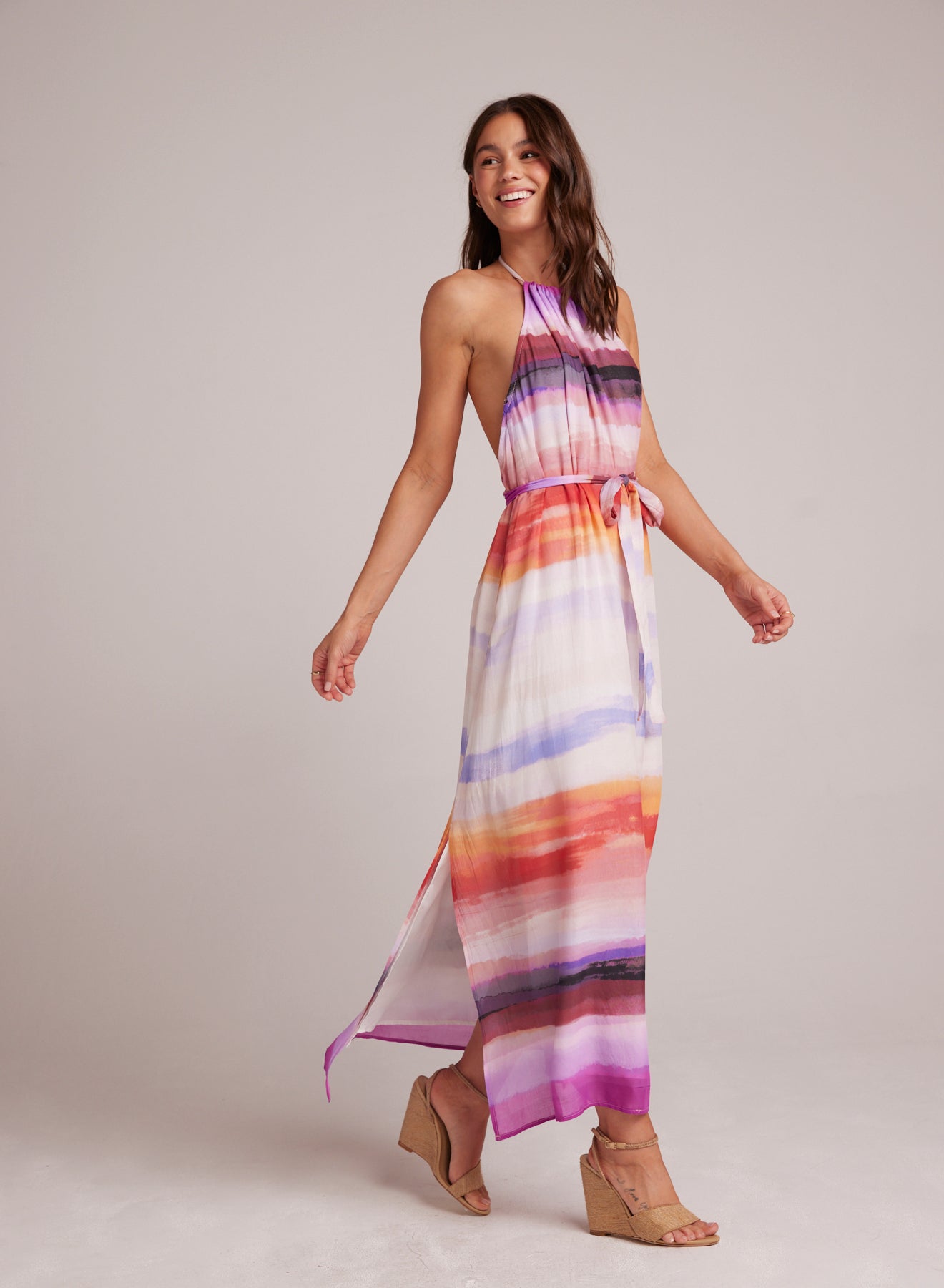 Bella DahlSmocked Waist Halter Midi Dress - Canyon Stripe PrintDresses